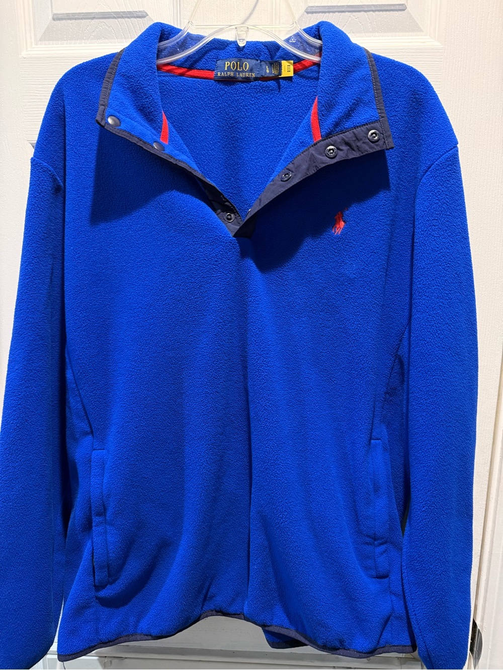 Ralph Lauren Men’s Blue Zip-Up Fleece with Red Pony